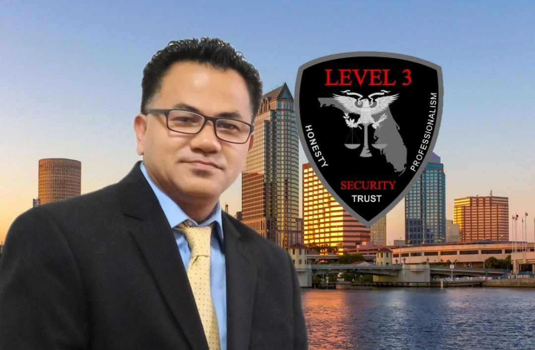 Level 3 Security Services professional portrait with badge